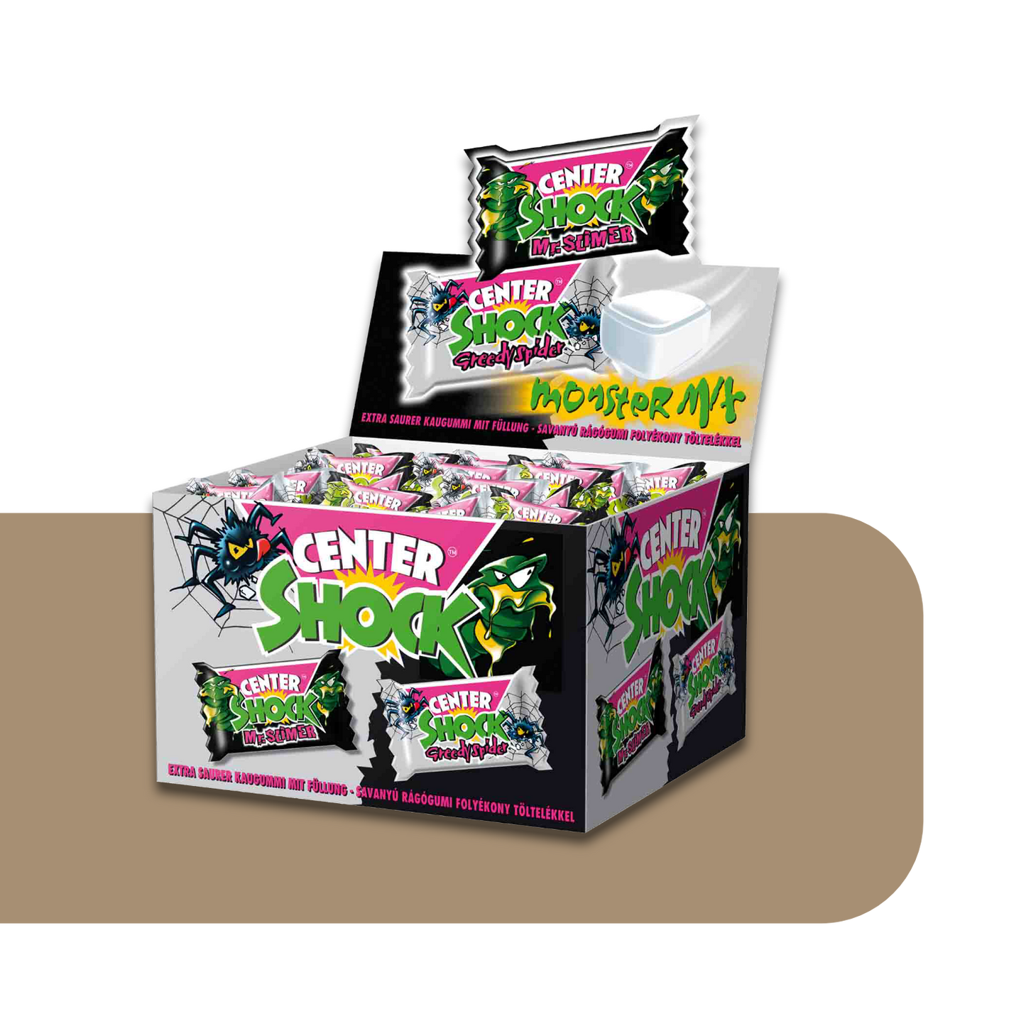 Center Shock Monster Mix Filled Chewing Gums Extra Sour | 100X 4g
