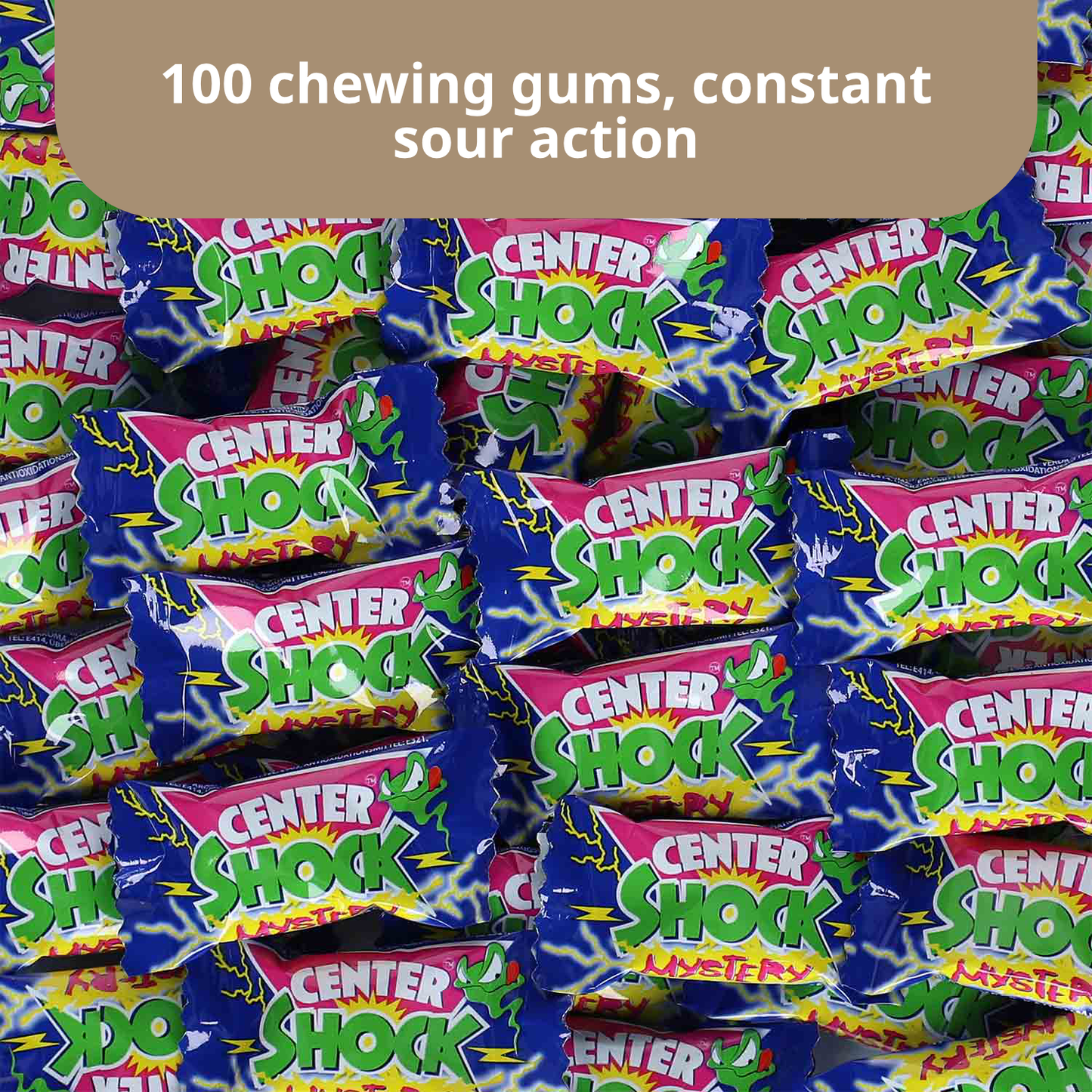 Center Shock Mystery Mix Filled Chewing Gums Extra Sour | 100X 4g