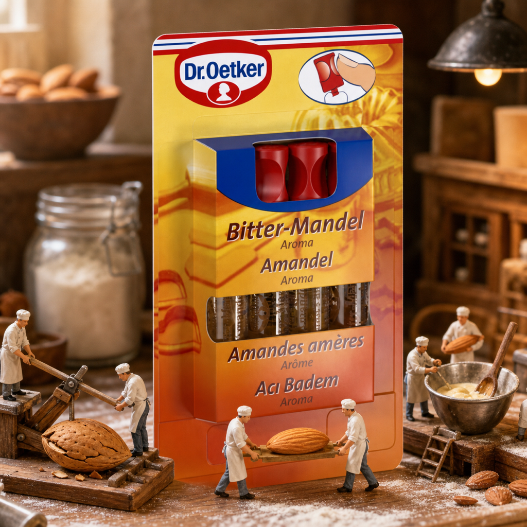 Dr Oetker Bitter-Mandel-Aroma 4x 2ml Bottles miniature scene