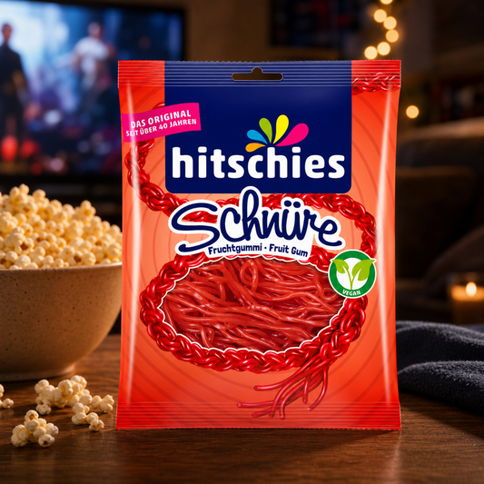 Hitschies Schnüre Erdbeere Strawberry Strings 125g lifestyle
