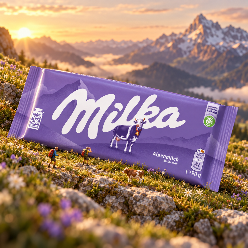 Milka Alpine Milk Chocolate Bar | 90g miniature scene