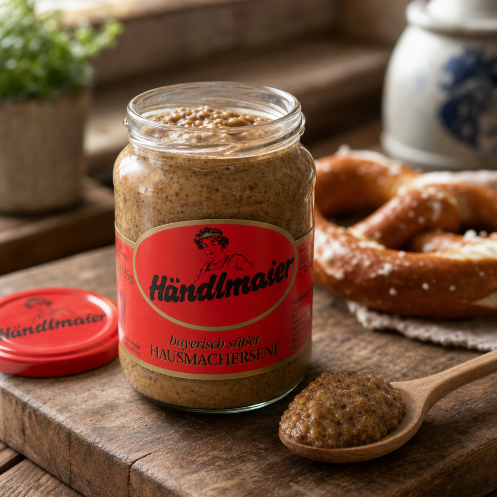 Handlmaier Suesser Senf sweet Bavarian mustard, 335ml jar