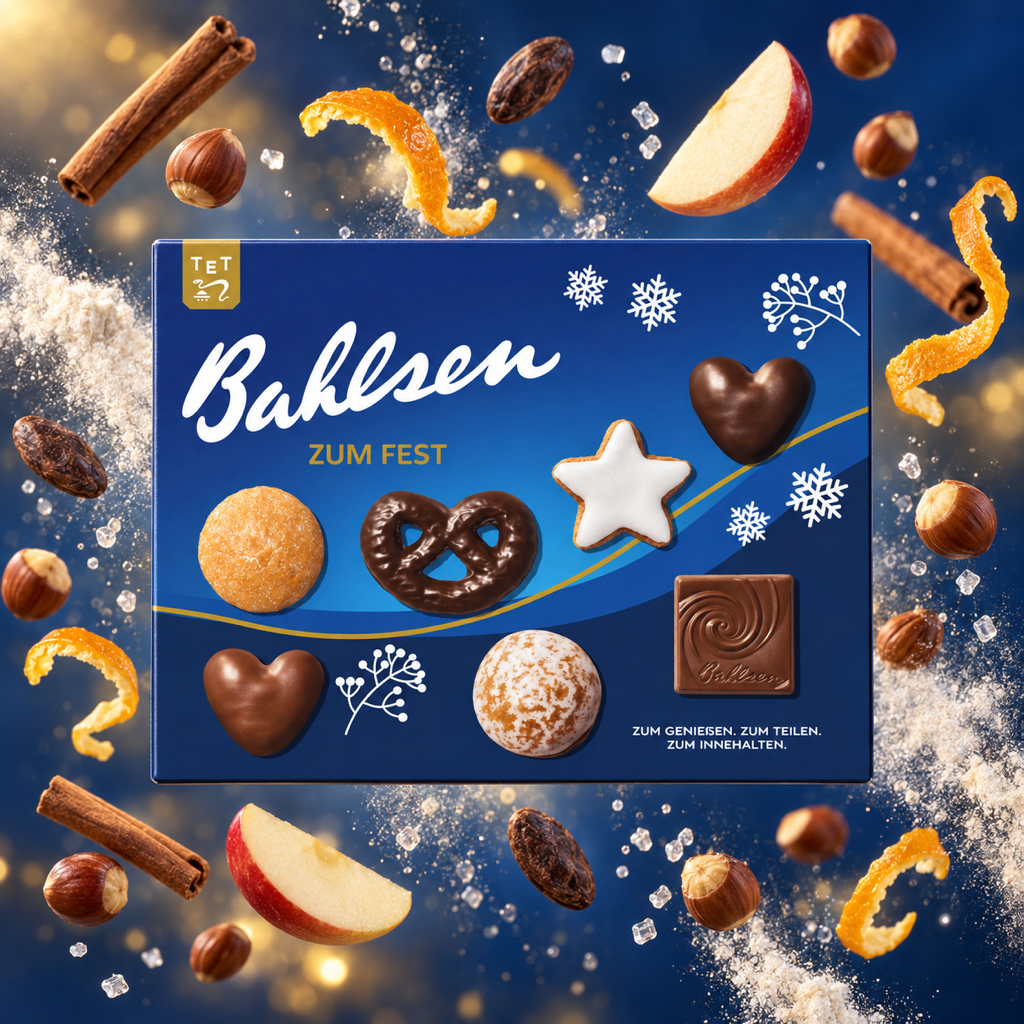 Bahlsen Zum Fest German Christmas Biscuit Assortment | 500G with floating ingredients