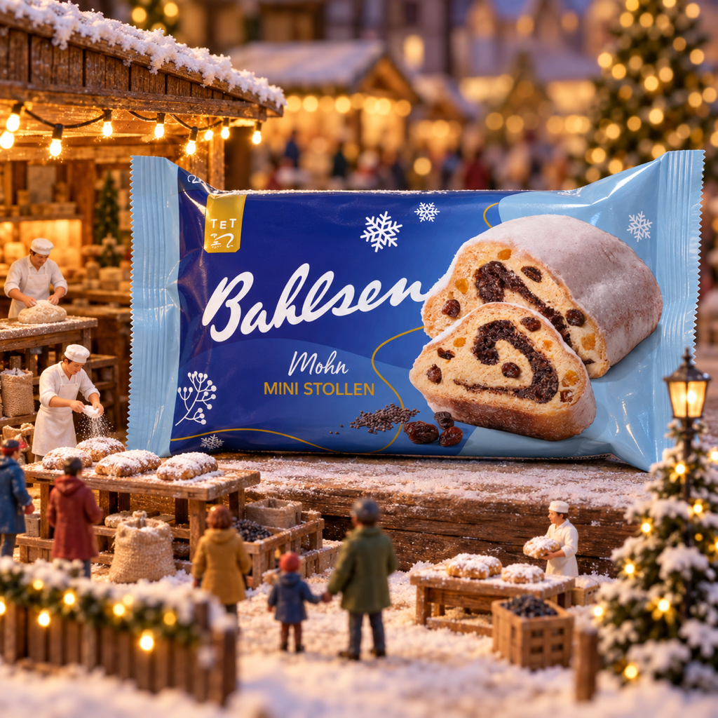 Bahlsen Mini Mohn-Stollen Poppy Seed Mini Christmas Stollen | 200G miniature scene