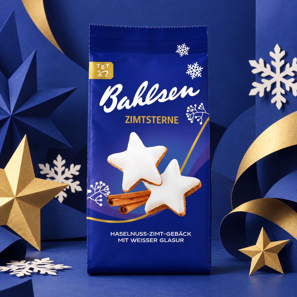 Bahlsen Zimtsterne Cinnamon Star Hazelnut Biscuits | 100G paper art scene