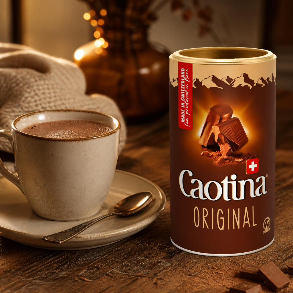 Caotina Original Cocoa Powder 500g serving suggestion