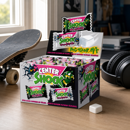 Center Shock Monster Mix Box of 100 Filled Chewing Gums Extra Sour lifestyle