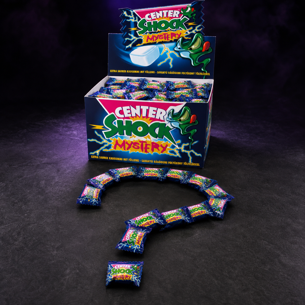 Center Shock Mystery Mix 100 Chewing Gums serving suggestion