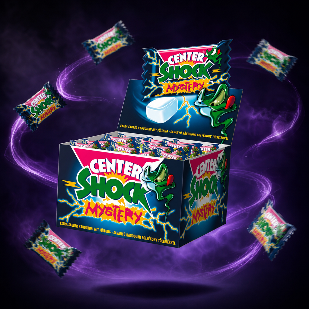 Center Shock Mystery Mix 100 Chewing Gums with floating ingredients