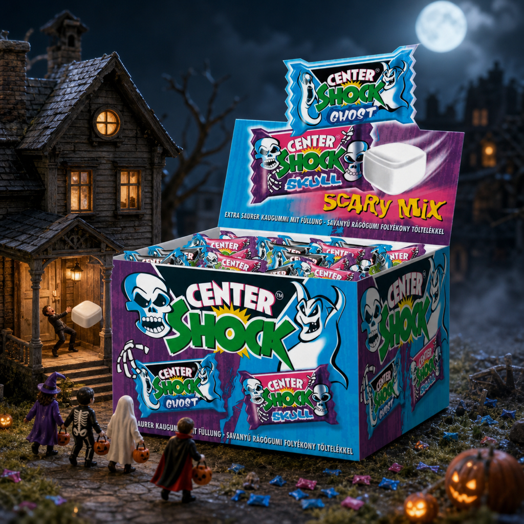 Center Shock Scary Mix Box of 100 Filled Chewing Gums Extra Sour miniature scene