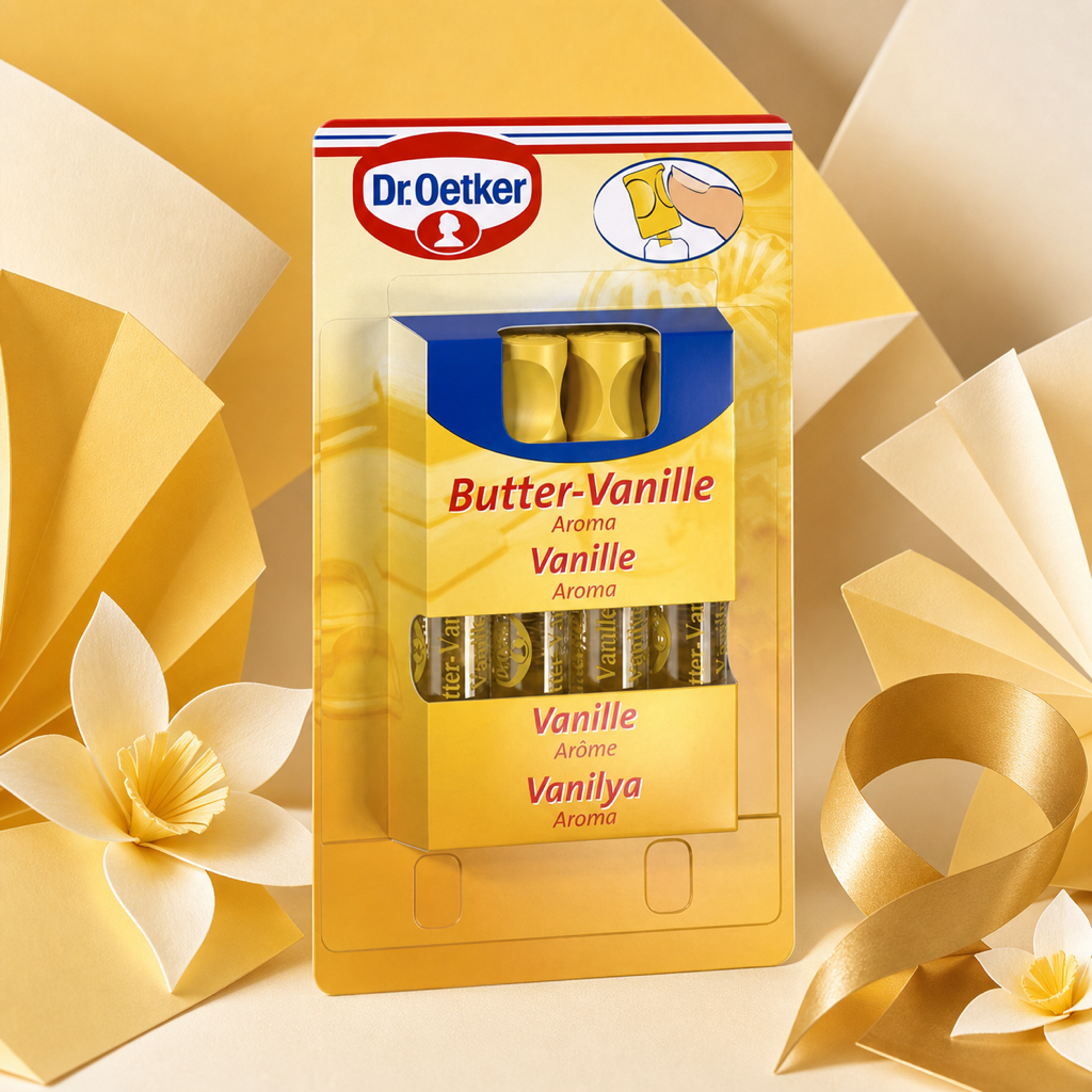 Dr Oetker Butter-Vanille-Aroma 4x 2ml Bottles paper art scene