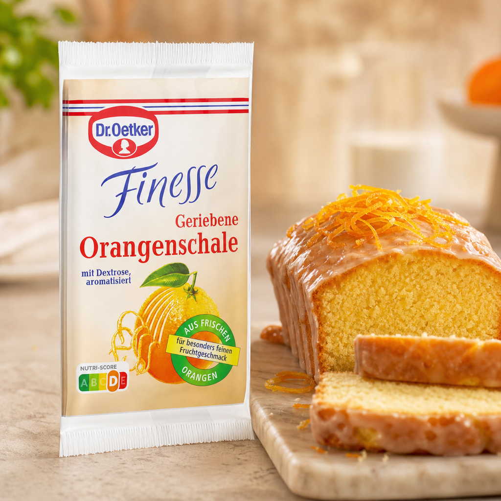 Dr Oetker Finesse Grated Orange Peel 3x 6g serving suggestion