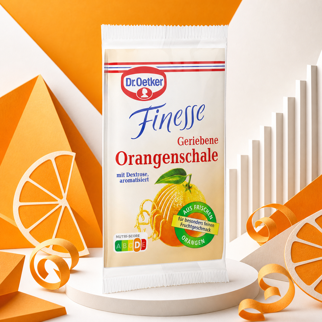 Dr Oetker Finesse Grated Orange Peel 3x 6g paper art scene