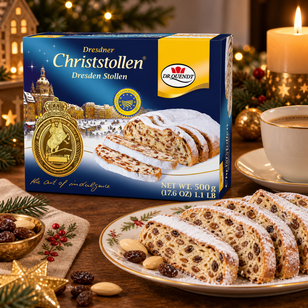 Dr. Quendt Dresdner Christstollen PGI Christmas Stollen | 500G serving suggestion