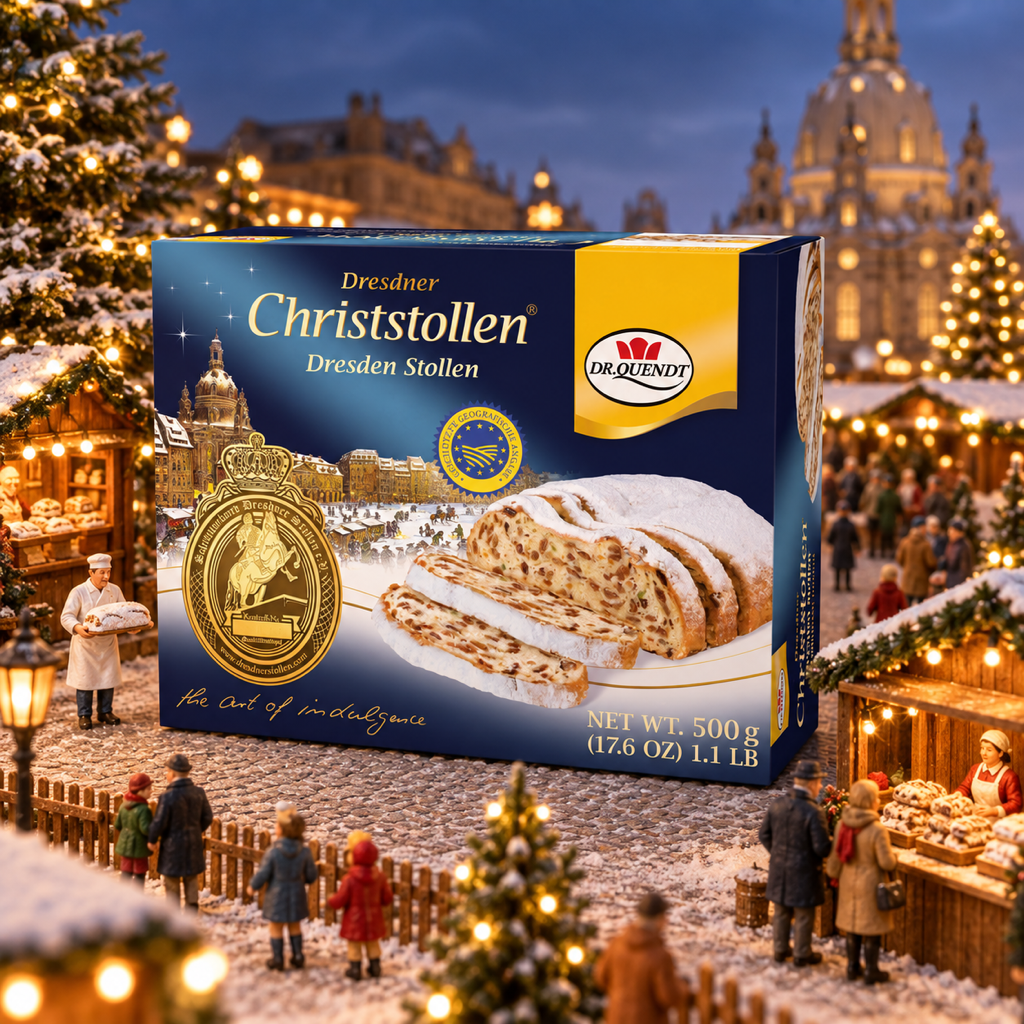 Dr. Quendt Dresdner Christstollen PGI Christmas Stollen | 500G miniature scene