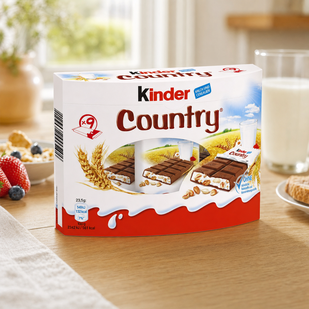 Kinder Country Milk Chocolate Cereal Bars 9x 23.5g lifestyle