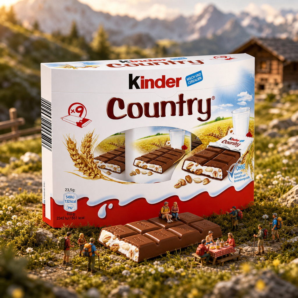 Kinder Country Milk Chocolate Cereal Bars 9x 23.5g miniature scene