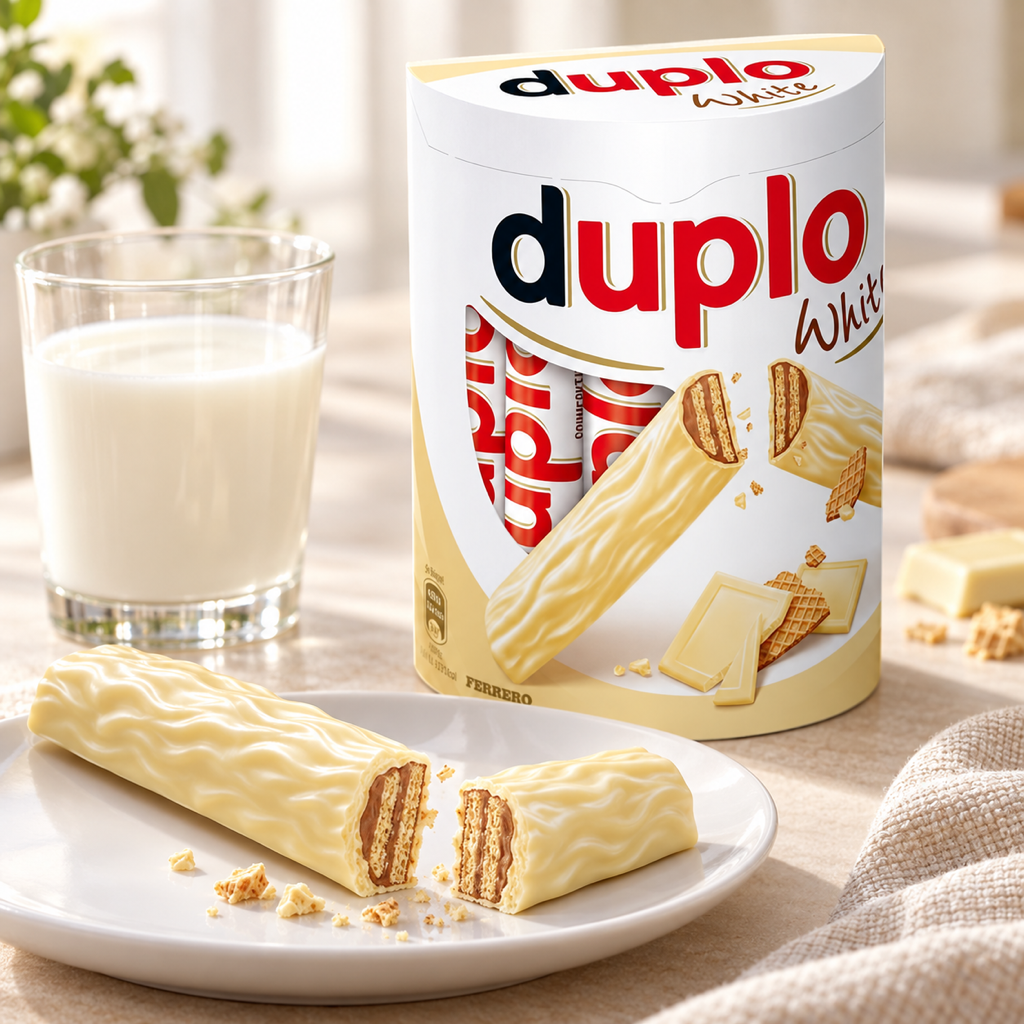 Duplo White 10 x 18.2g serving suggestion