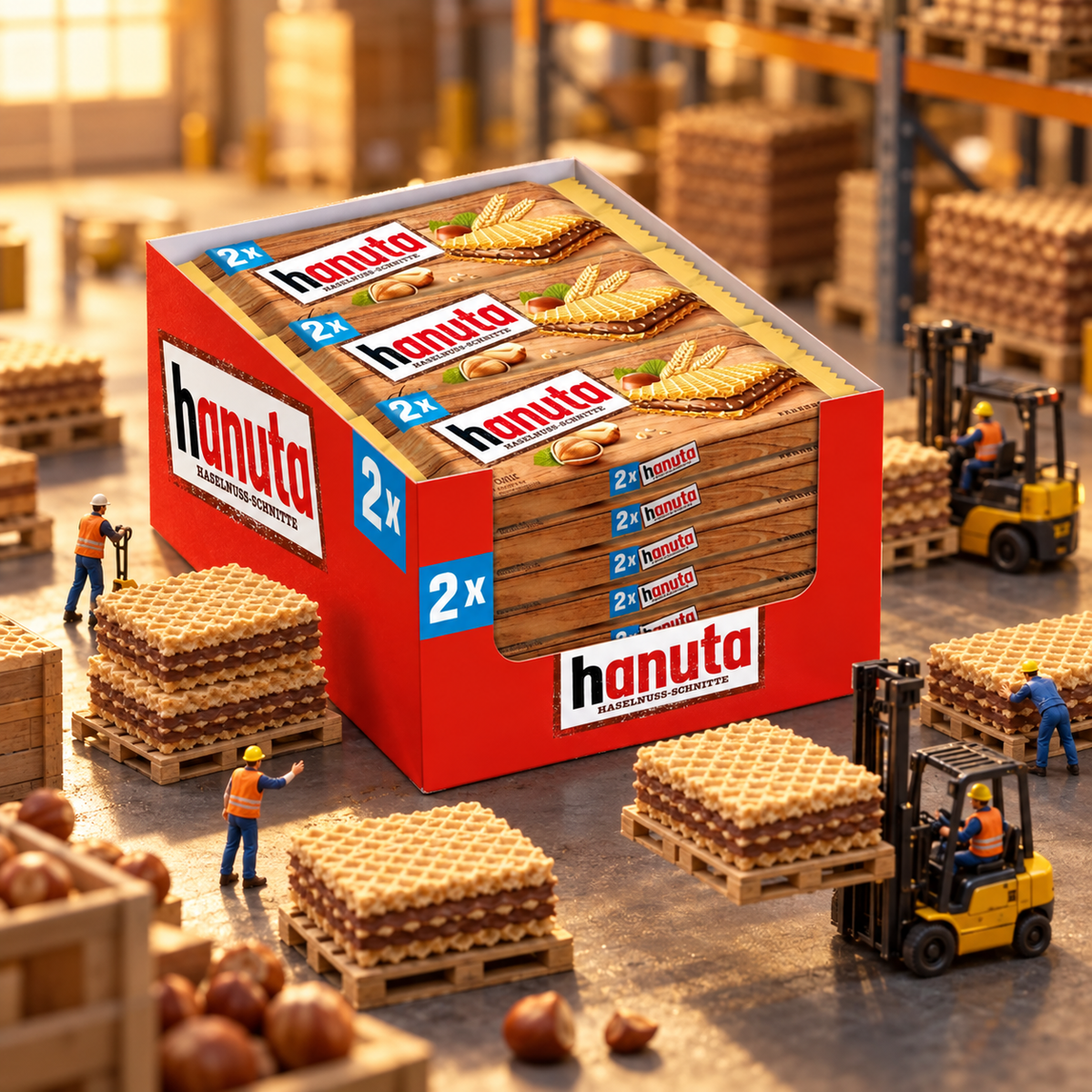 Hanuta Hazelnut Wafers 18x 44g miniature scene