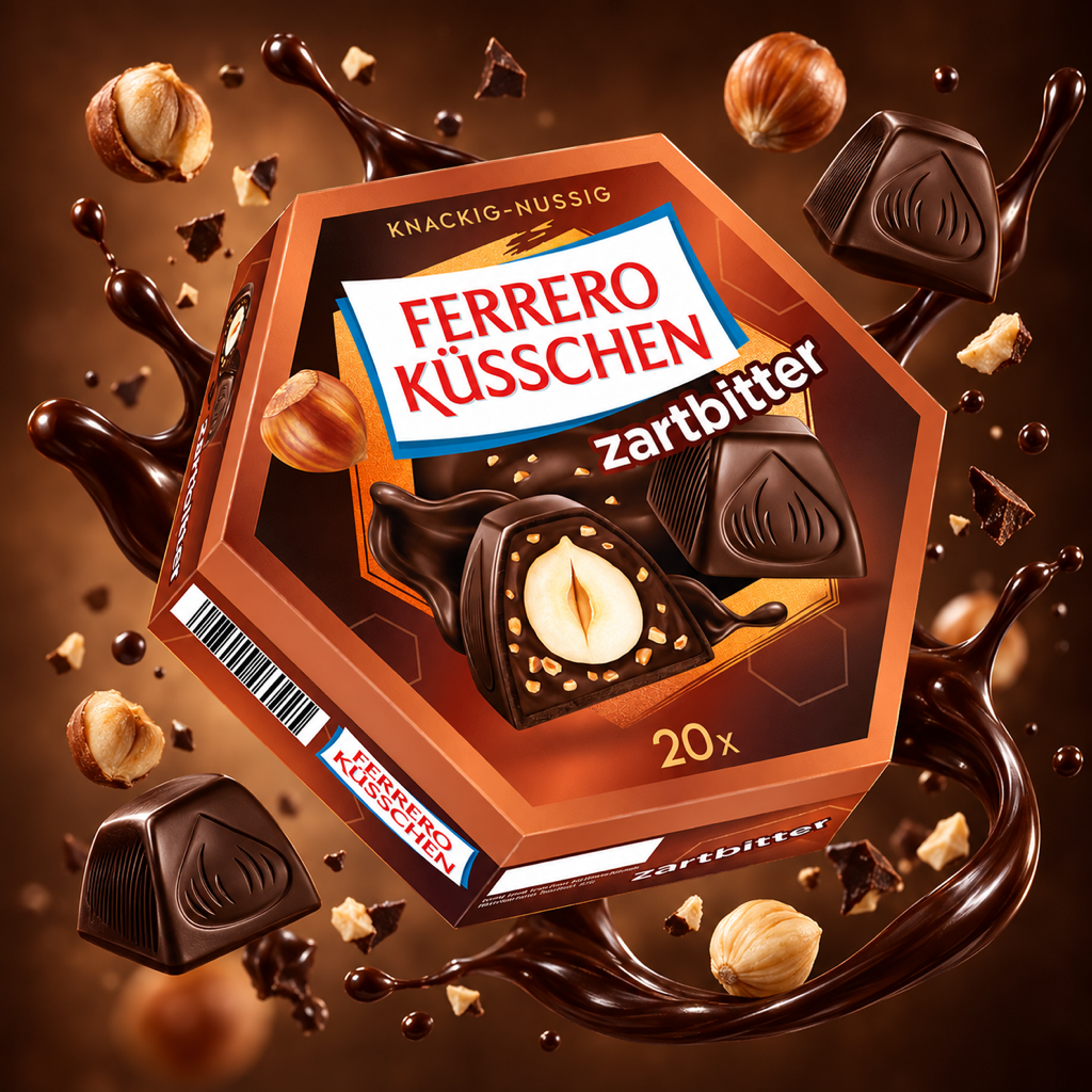 Ferrero Küsschen Zartbitter 178g with floating ingredients