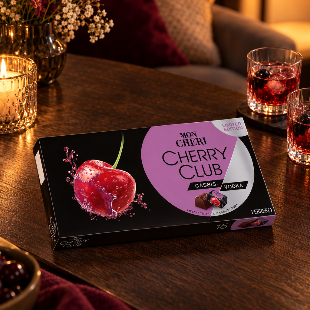 Mon Chéri Cherry Club Cassis Vodka Chocolates 15 Pieces 157g lifestyle