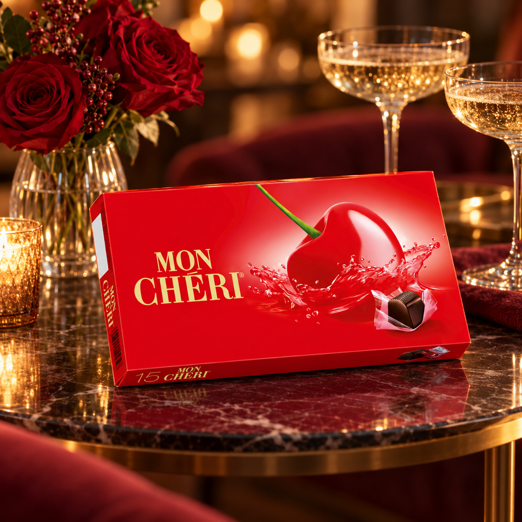 Mon Chéri Cherry Liqueur Chocolates Box 15 Pieces 157g lifestyle
