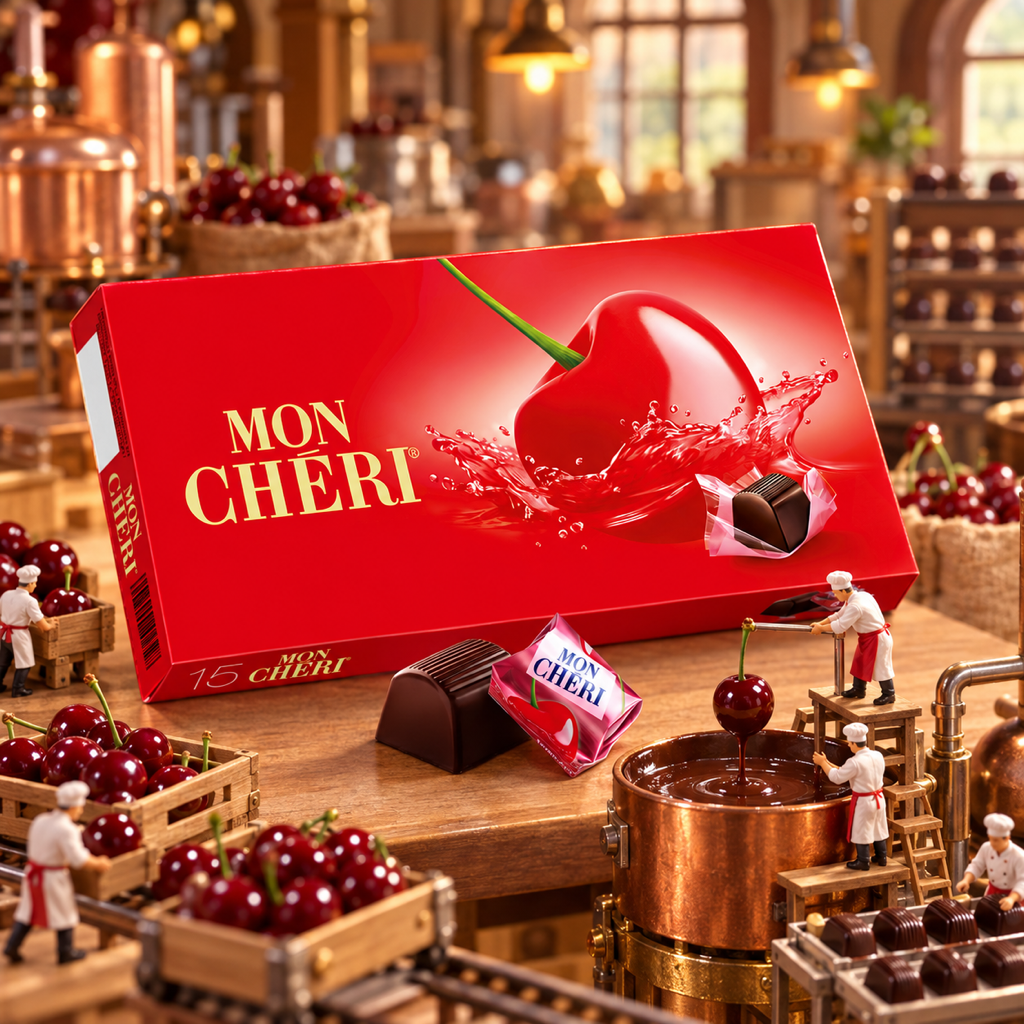 Mon Chéri Cherry Liqueur Chocolates Box 15 Pieces 157g miniature scene