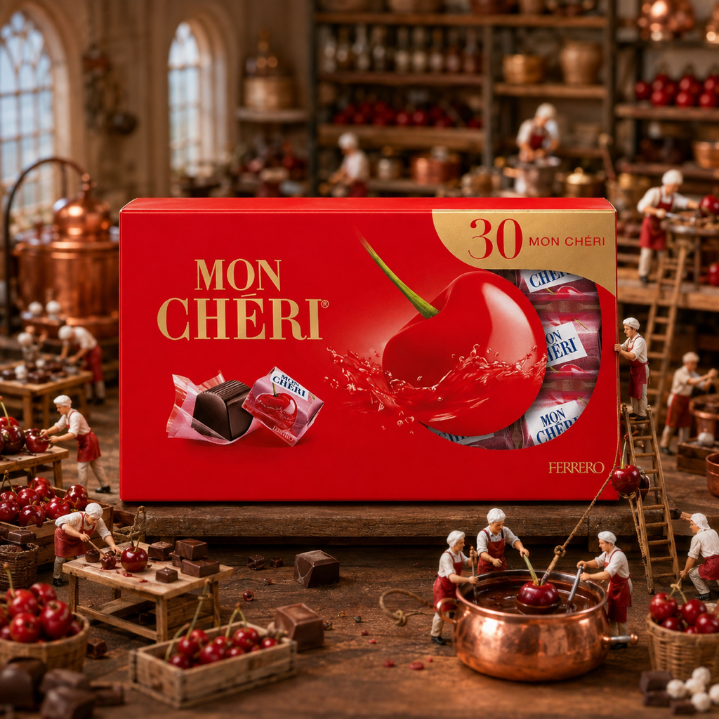 Mon Chéri Cherry Liqueur Chocolates Box 315g miniature scene