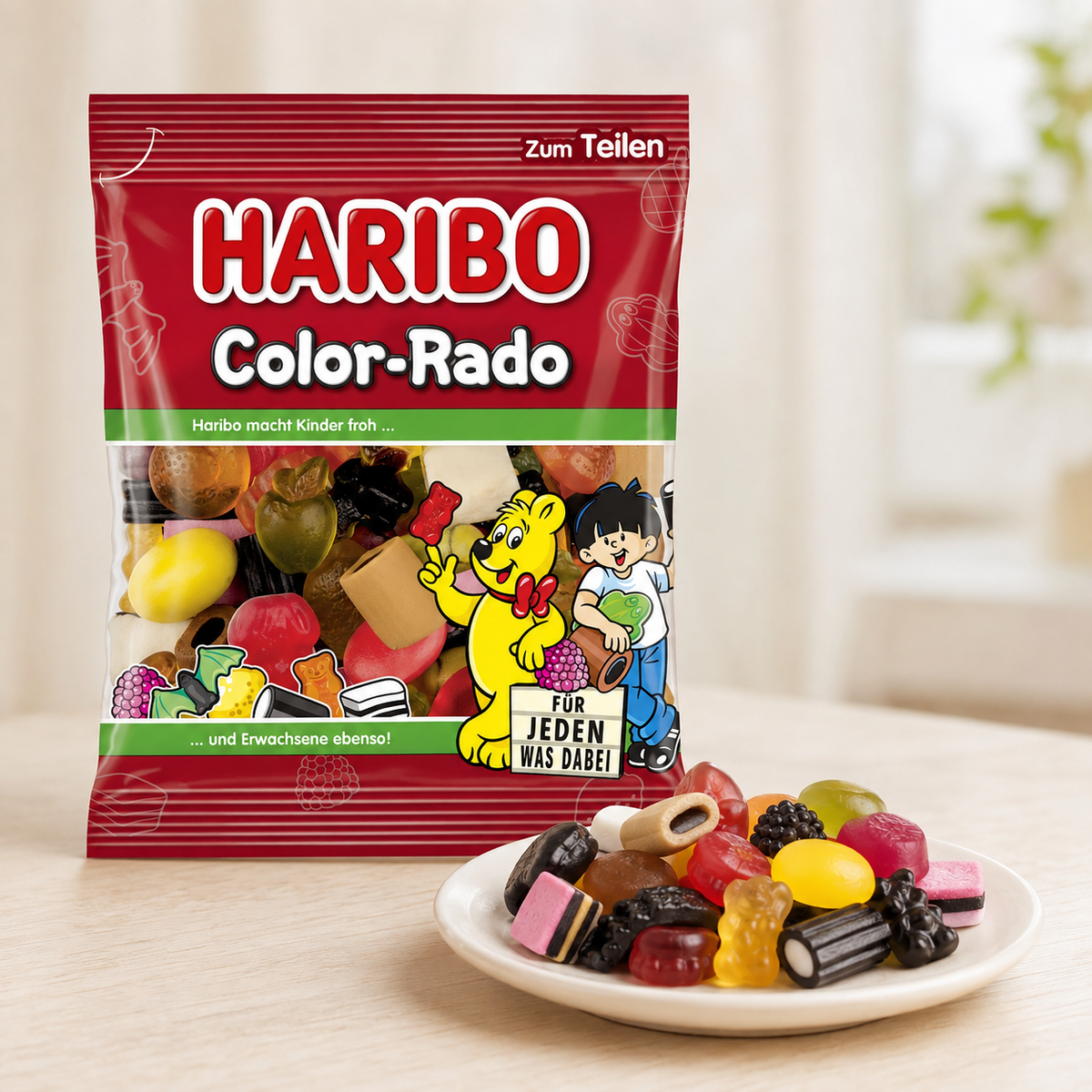 Haribo Color Rado Mix Gummy Sweets | 100g serving suggestion