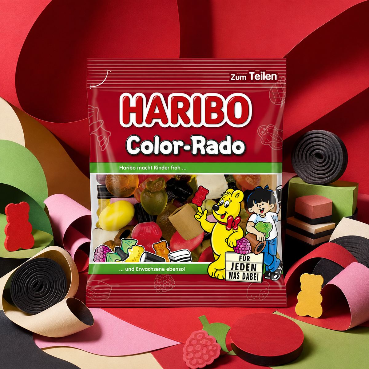 Haribo Color Rado Mix Gummy Sweets | 100g paper art scene