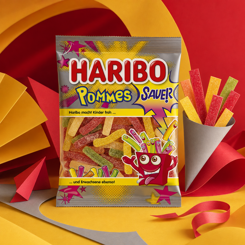 Haribo Sour Chips Gummy Sweets | 100g paper art scene