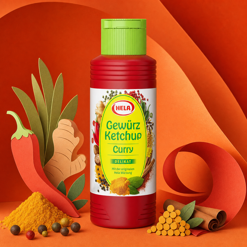 Hela Curry Ketchup Delicate 300ml paper art scene