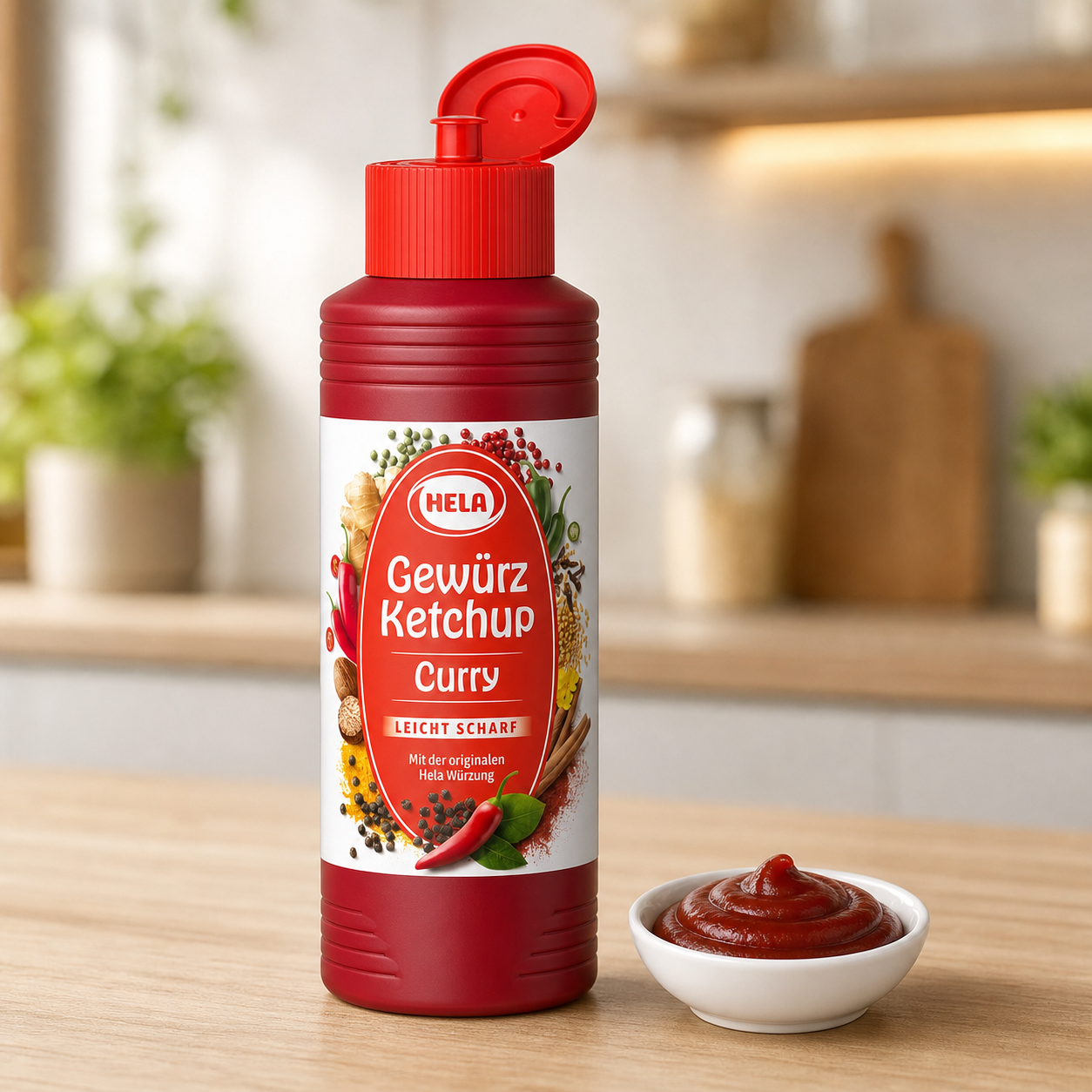 Hela Curry Ketchup Slightly Hot 300ml opened