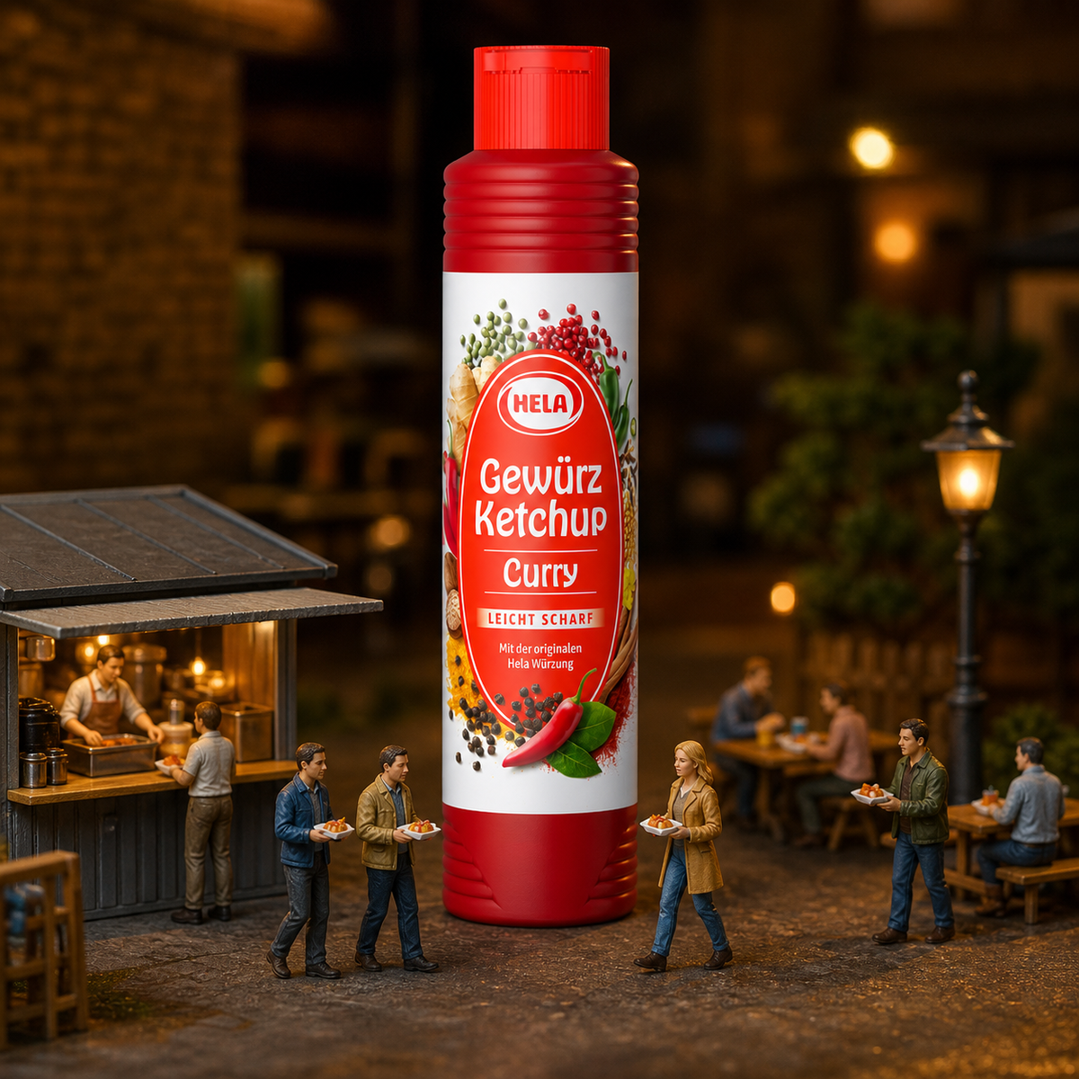 Hela Gewürz Ketchup Curry Leicht Scharf Slightly Hot 800ml miniature scene