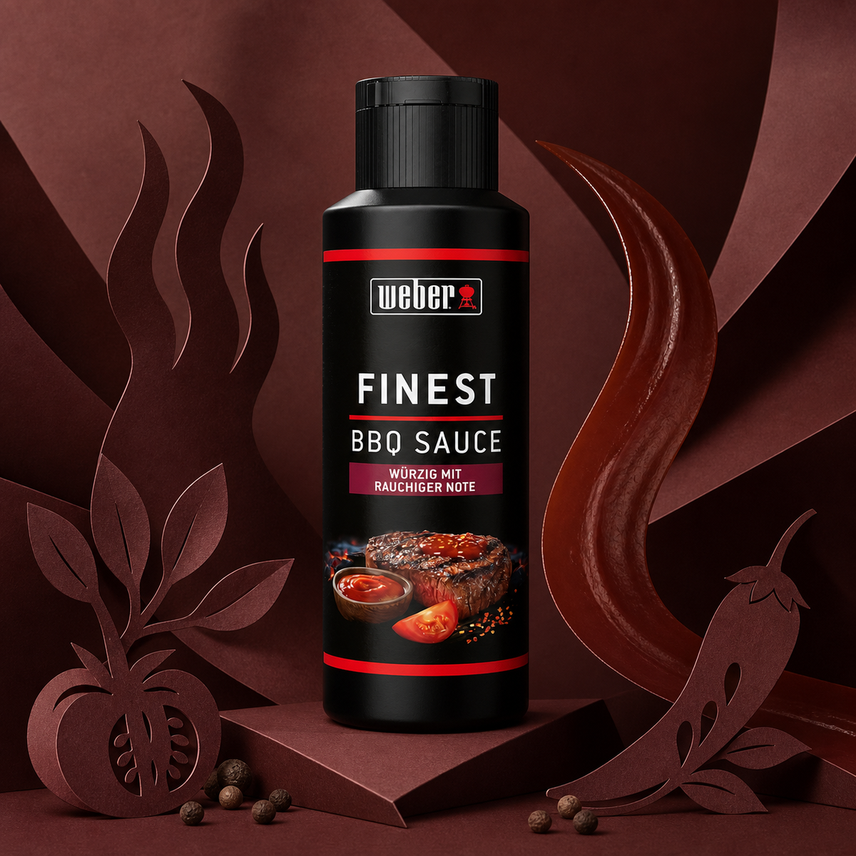Weber Finest BBQ Sauce 300ml paper art scene