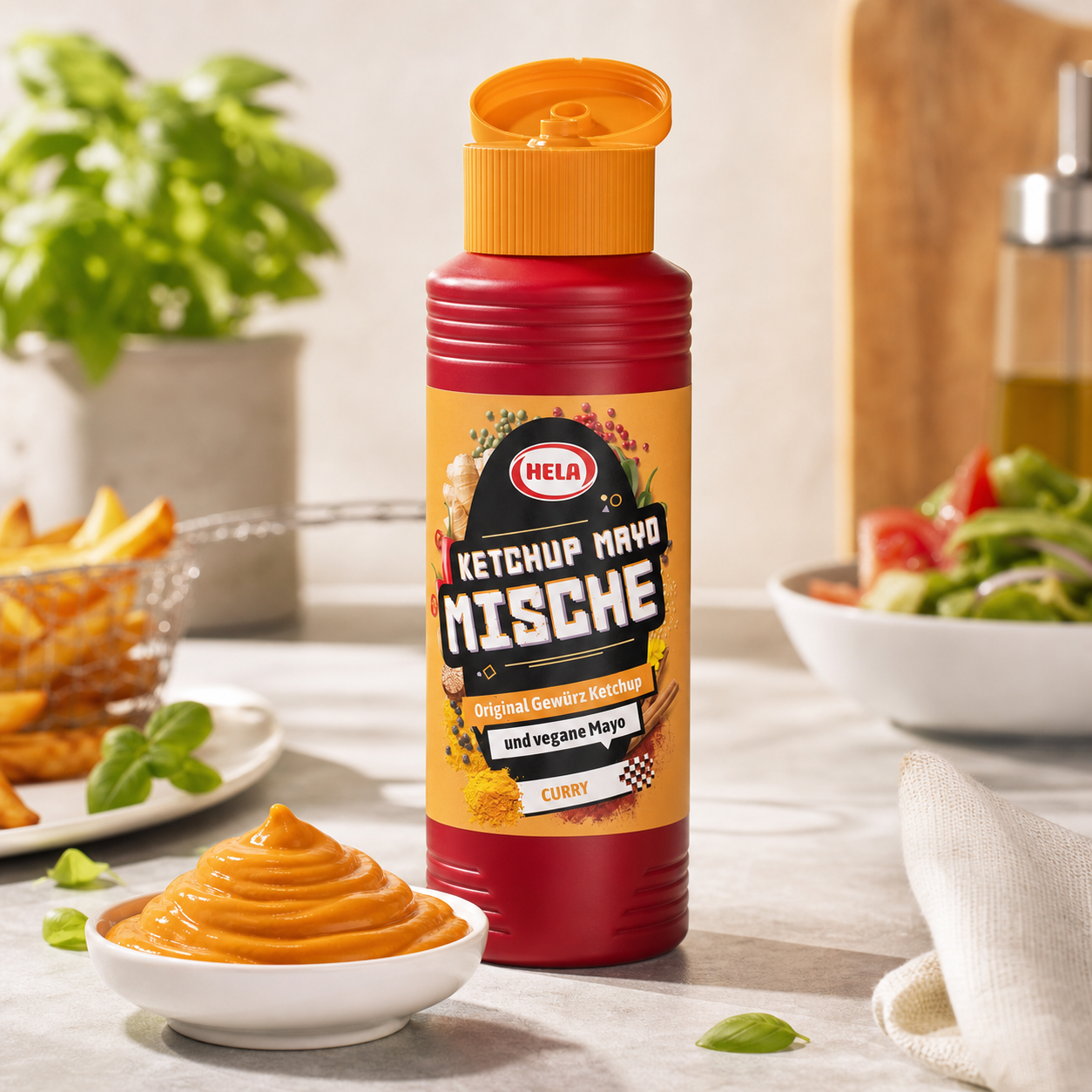 Hela Ketchup Mayo Mix Curry 300ml opened