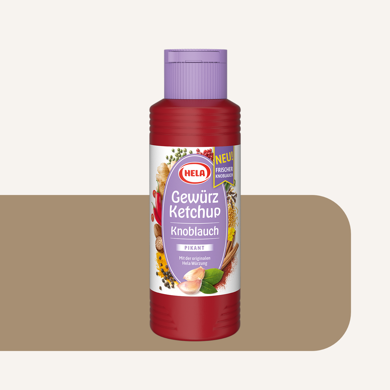 Hela Gewuerz Ketchup Knoblauch German garlic ketchup, 300ml squeeze bottle