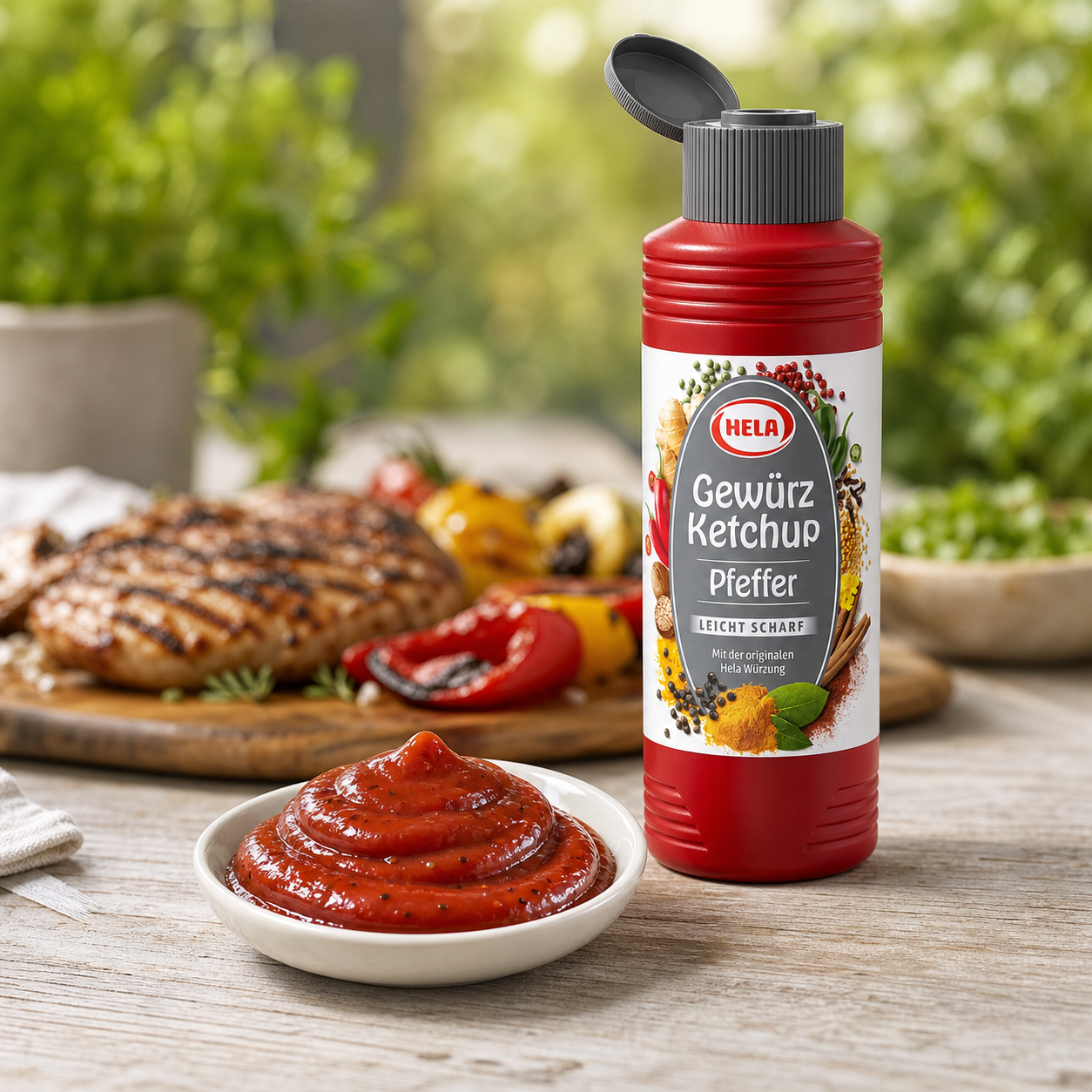 Hela Pepper Spice Ketchup 300ml opened