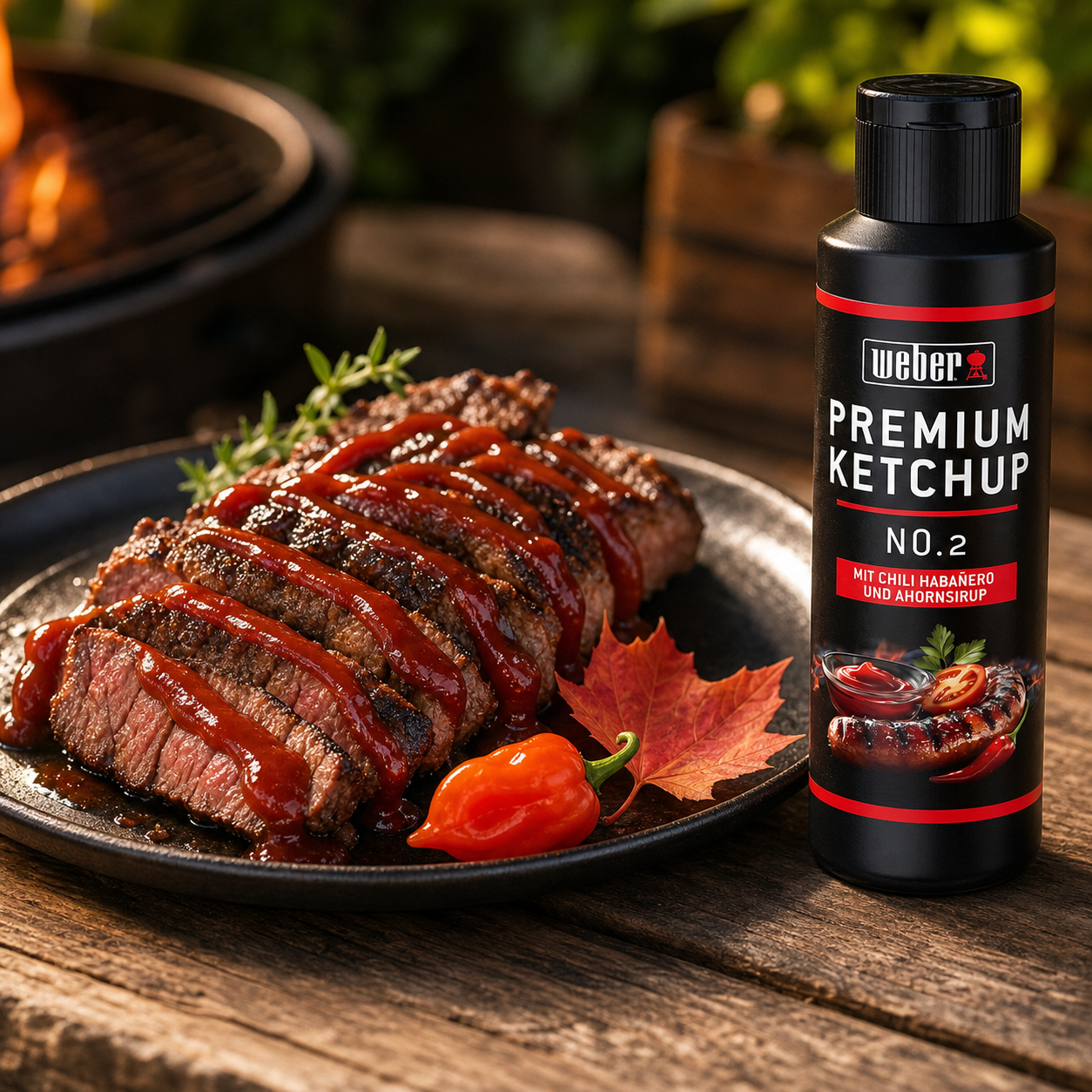 Weber Premium Ketchup No.2 300ml serving suggestion