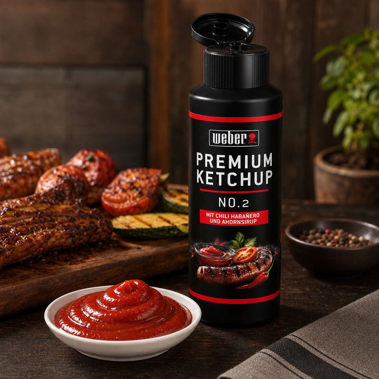 Weber Premium Ketchup No.2 300ml opened
