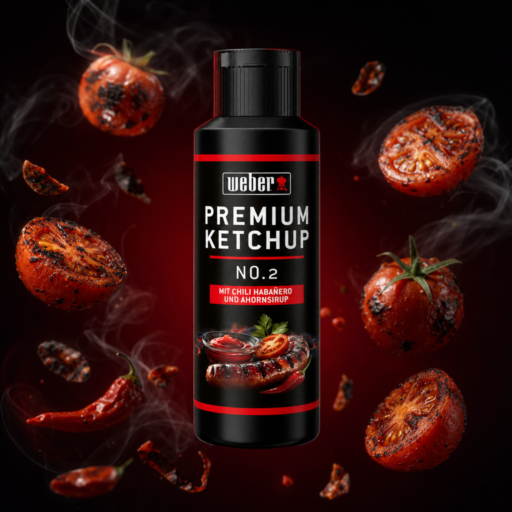 Weber Premium Ketchup No.2 300ml with floating ingredients