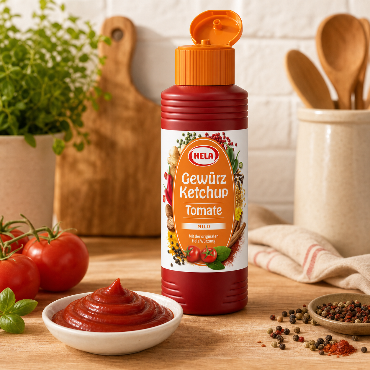 Hela Tomato Spice Ketchup Mild 300ml opened