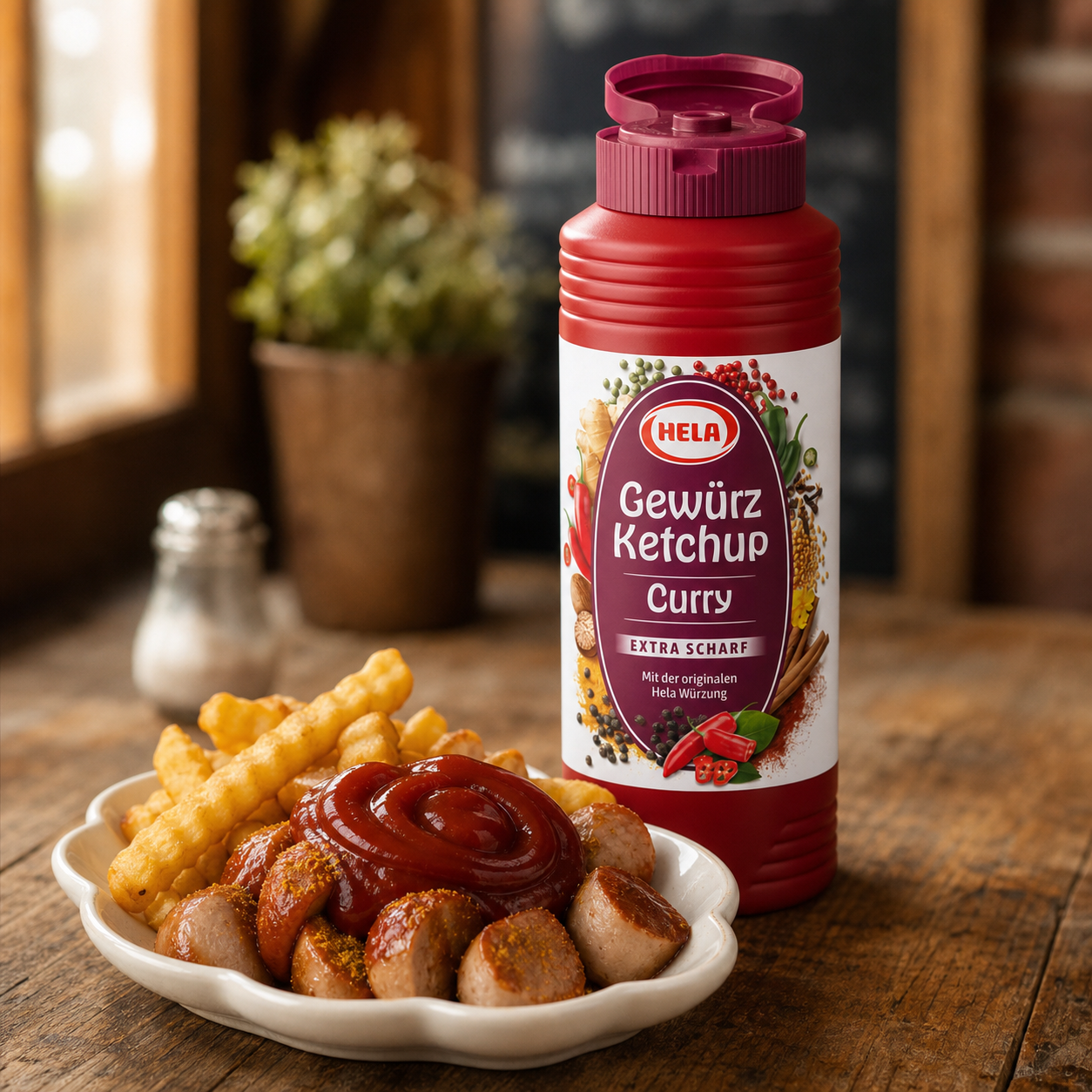 Hela Curry Ketchup Extra Hot 300ml opened