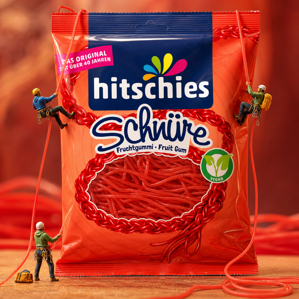 Hitschies Schnüre Erdbeere Strawberry Strings 125g miniature scene