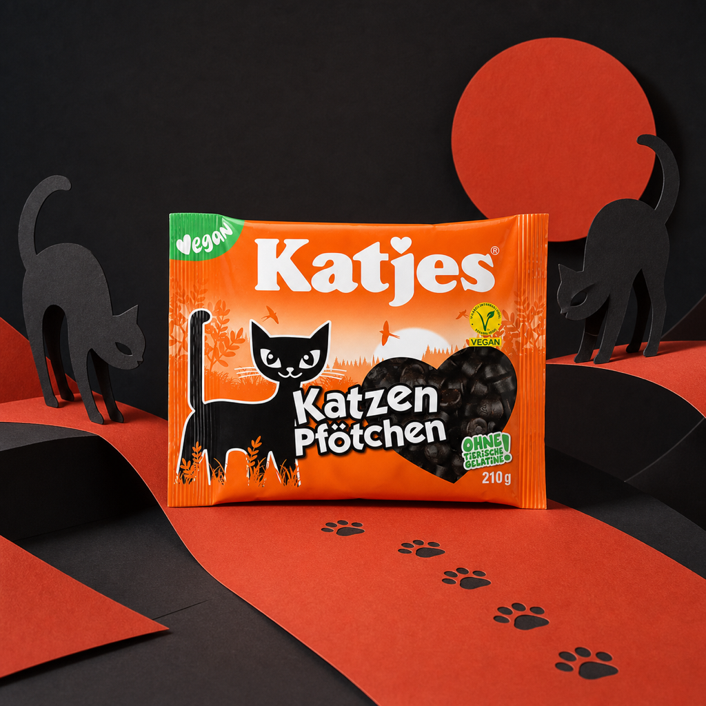 Katjes Katzen Pfötchen Vegan Liquorice 210g paper art scene