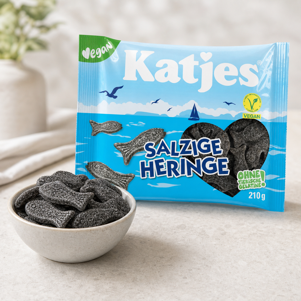 Katjes Salzige Heringe Salty Liquorice 210g serving suggestion