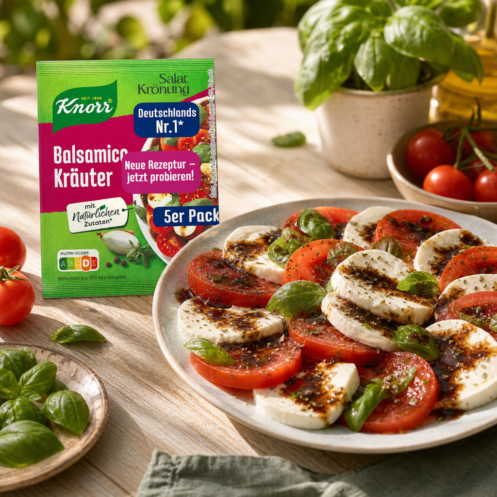 Knorr Salatkrönung Balsamic Herbs German Salad Dressing Mix | 5X11G serving suggestion