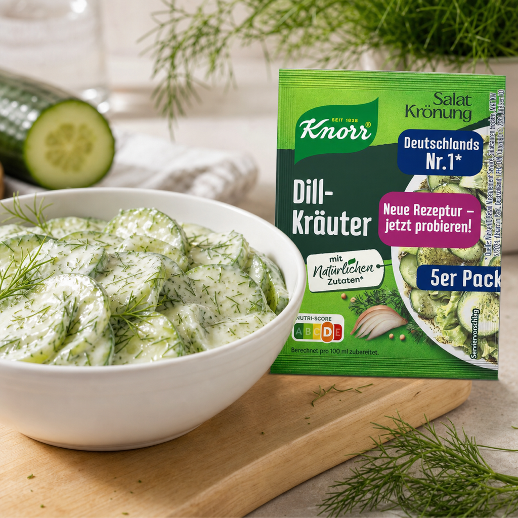 Knorr Salatkrönung Dill Herbs German Salad Dressing Mix | 5X9G serving suggestion