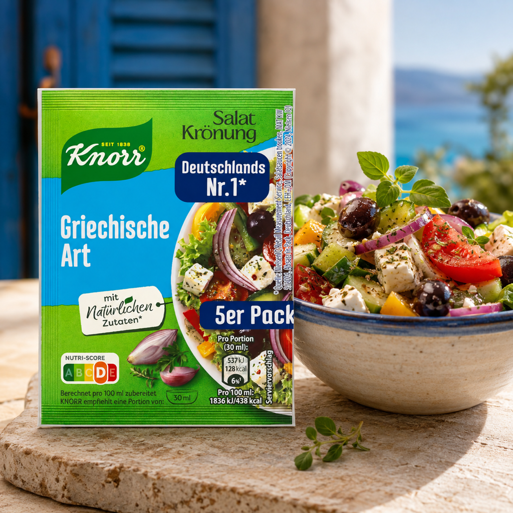 Knorr Salatkrönung Griechische Art Greek Style Spice Mix 5x 9g serving suggestion