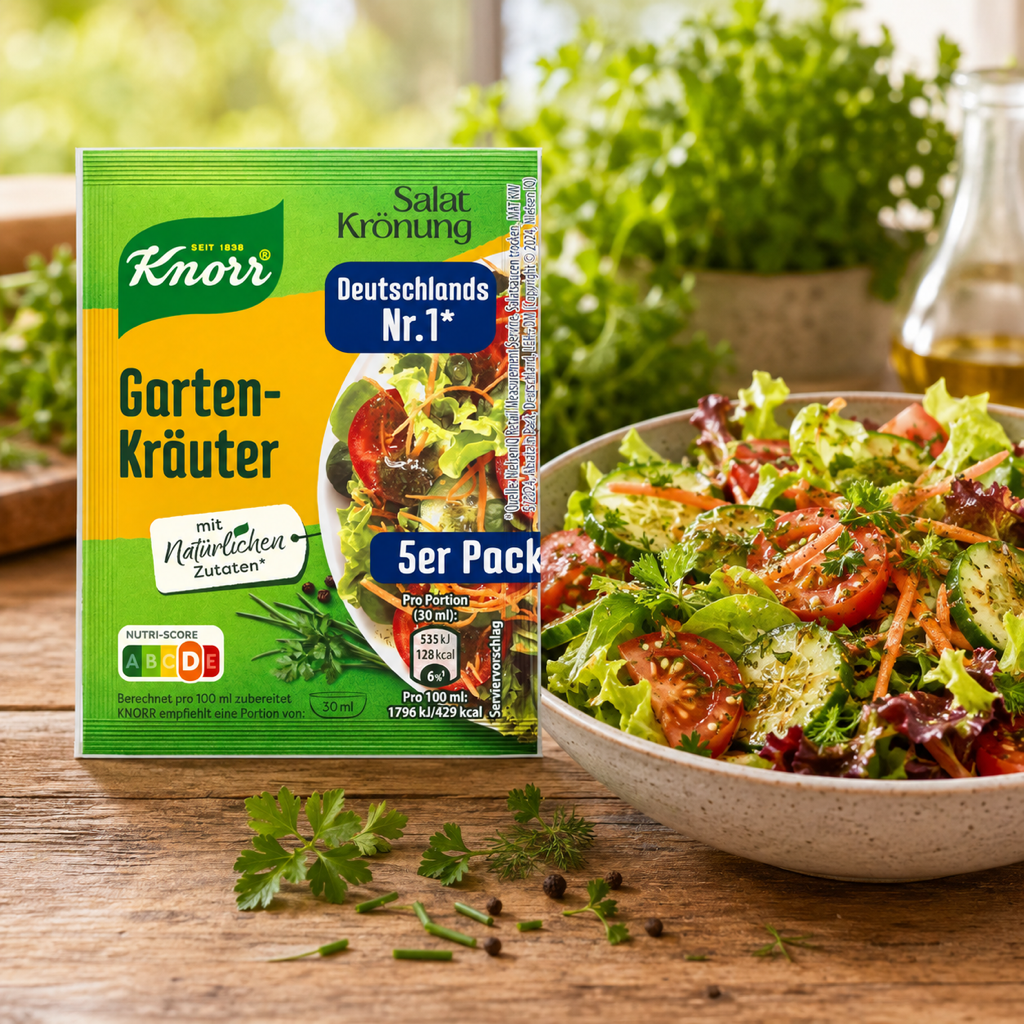 Knorr Salatkrönung Gartenkräuter Garden Herbs 5x 8g serving suggestion